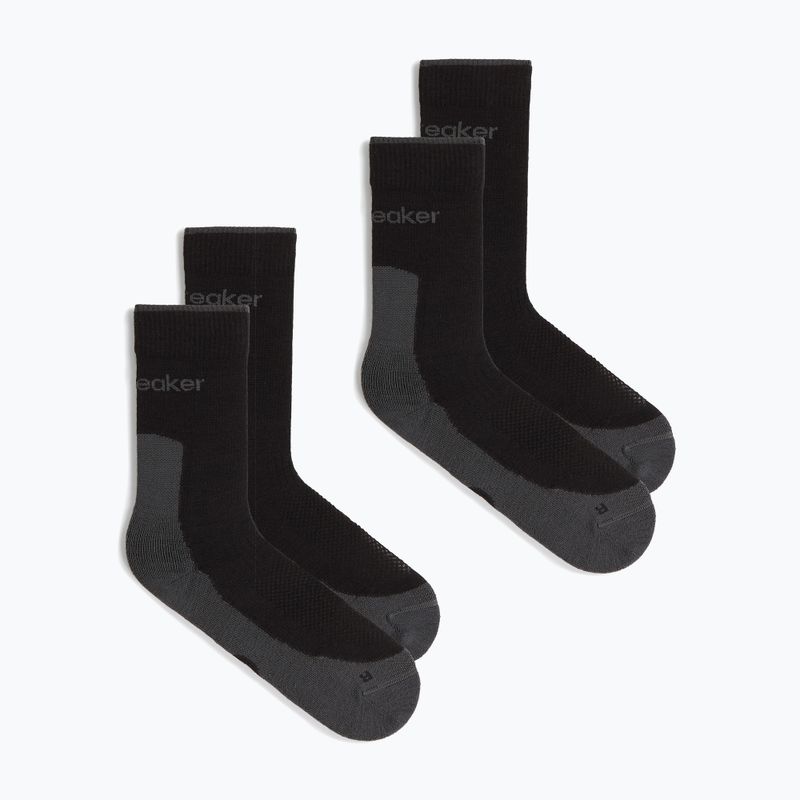 Pánské ponožky icebreaker Merino Hike+ Light Crew 2 pairs black/obsidian 6