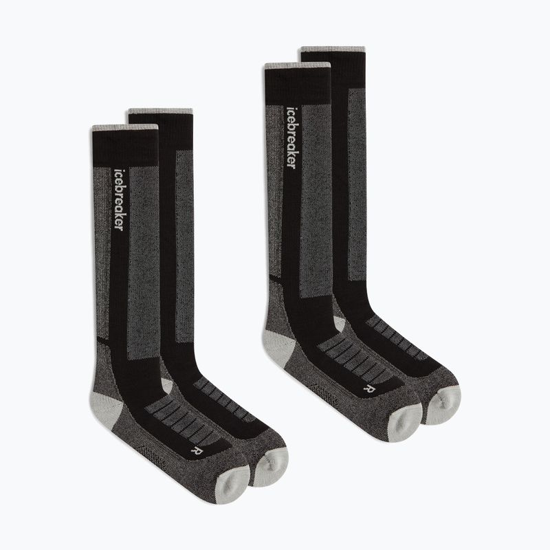 Pánské lyžařské ponožky Icebreaker Merino Ski+ Medium OTC 2 Pack black/ether/graphite