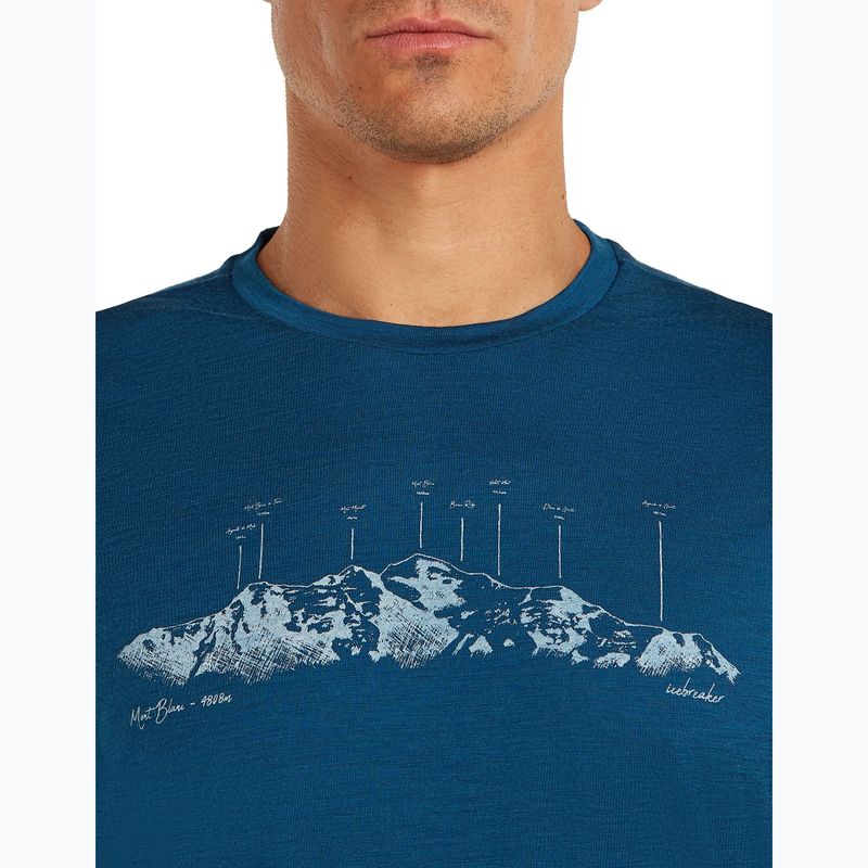 Pánské tričko icebreaker Merino 150 Tech Lite The Peaks atlantis 5