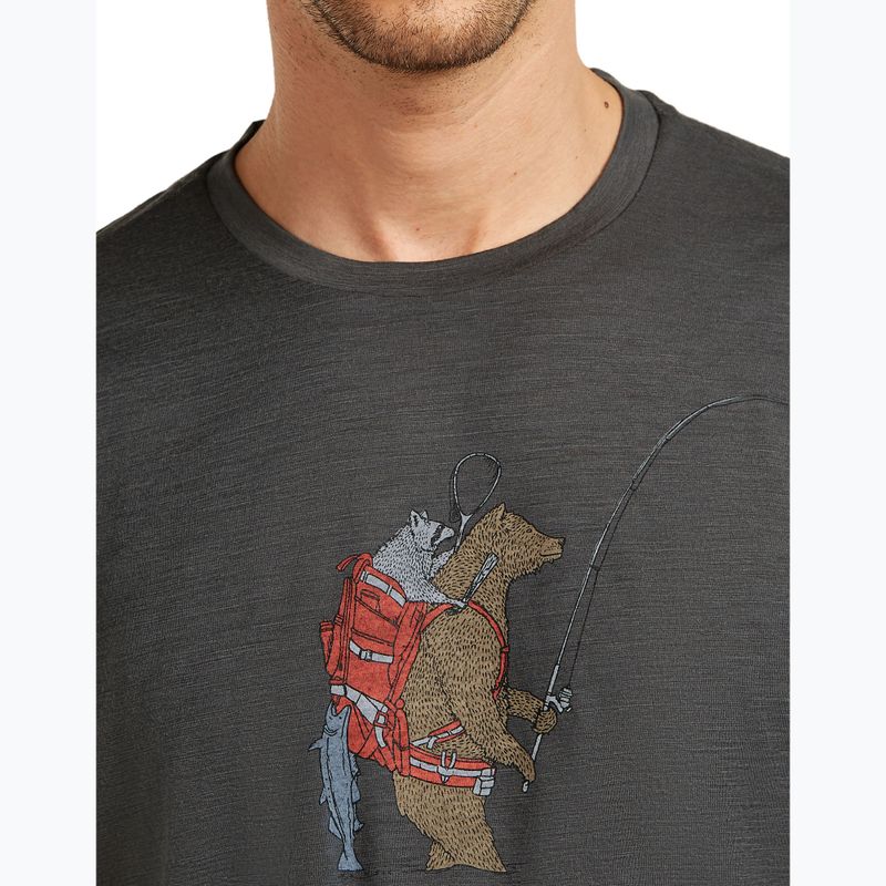 Pánské tričko icebreaker Merino 150 Tech Lite Bear Catch Tee obsidian 5