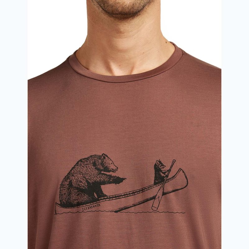 Pánské tričko icebreaker Merino Core Canoe Companions carob 5