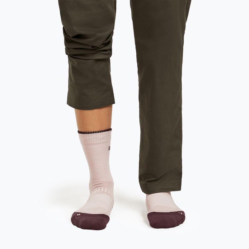 Dámské ponožky icebreaker Merino Hike+ Light Crew pink quartz/java 3