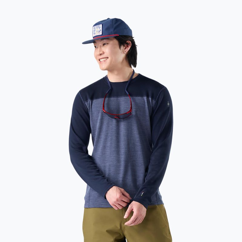Pánská termo mikina Smartwool Classic Thermal Merino Base Layer Colorblock Crew Boxed deep navy/nightfall