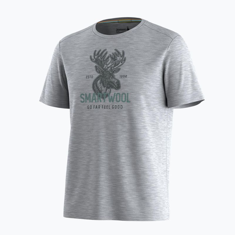 Pánské tričko na lezení Smartwool Moose Mode Active Graphic Tee SS light gray heather 3