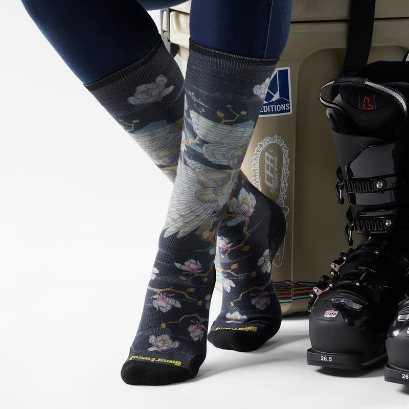 Dámské lyžařské ponožky Smartwool Ski Zero Cushion Nightwatcher Prrint OTC black 2