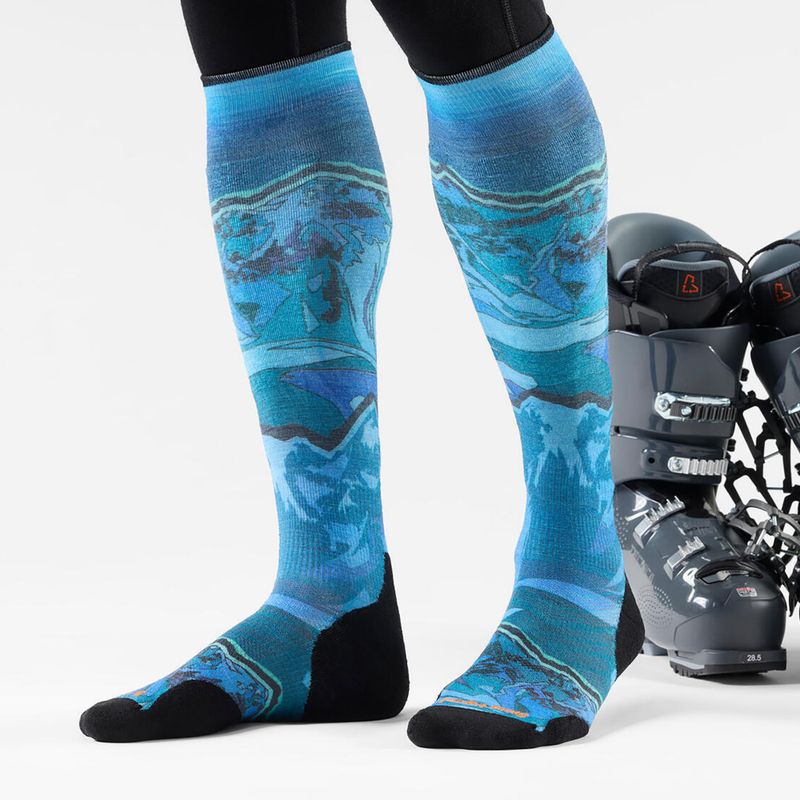 Lyžařské ponožky Smartwool Ski Targeted Cushion Storm Peak Print OTC nightfall blue 2