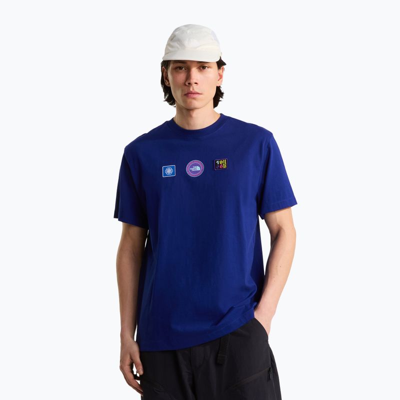 Pánské tričko na lezení The North Face Explorer Badges RLX Tee Graphic bold blue