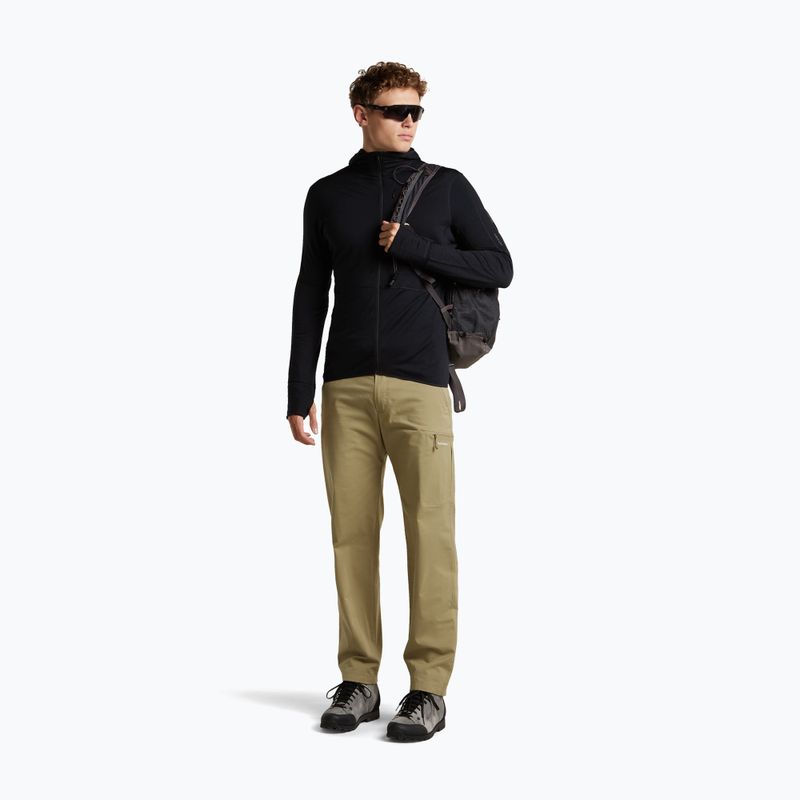 Pánská trekingová mikina Icebreaker Merino 200 Realfleece Descender Half Zip Hoodie black 2
