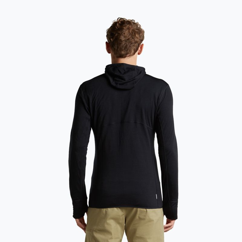 Pánská trekingová mikina Icebreaker Merino 200 Realfleece Descender Half Zip Hoodie black 3