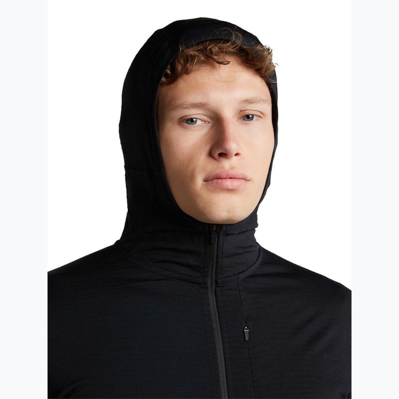 Pánská trekingová mikina Icebreaker Merino 200 Realfleece Descender Half Zip Hoodie black 6