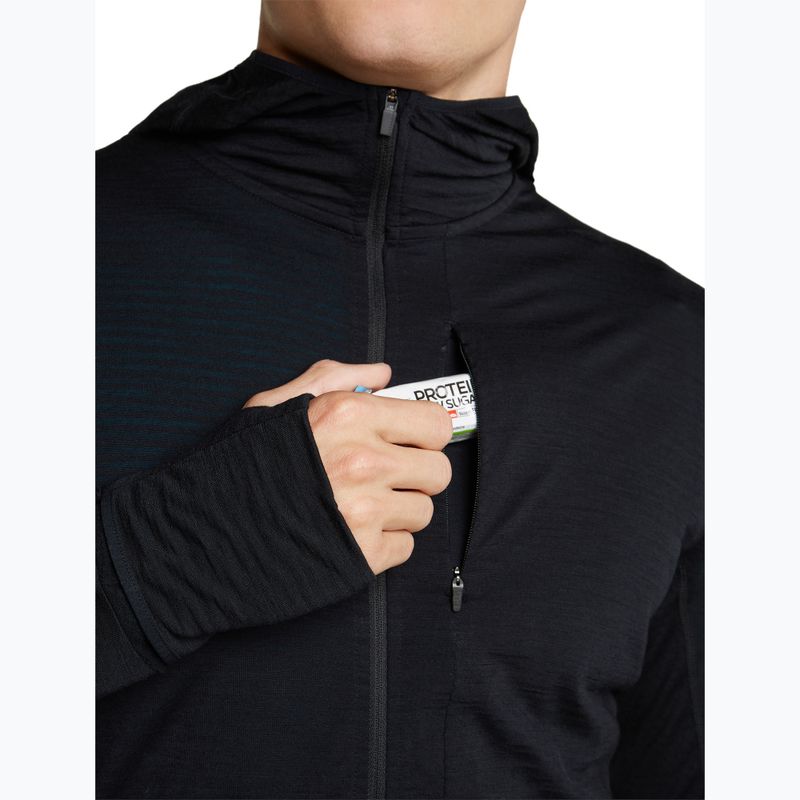 Pánská trekingová mikina Icebreaker Merino 200 Realfleece Descender Half Zip Hoodie black 7