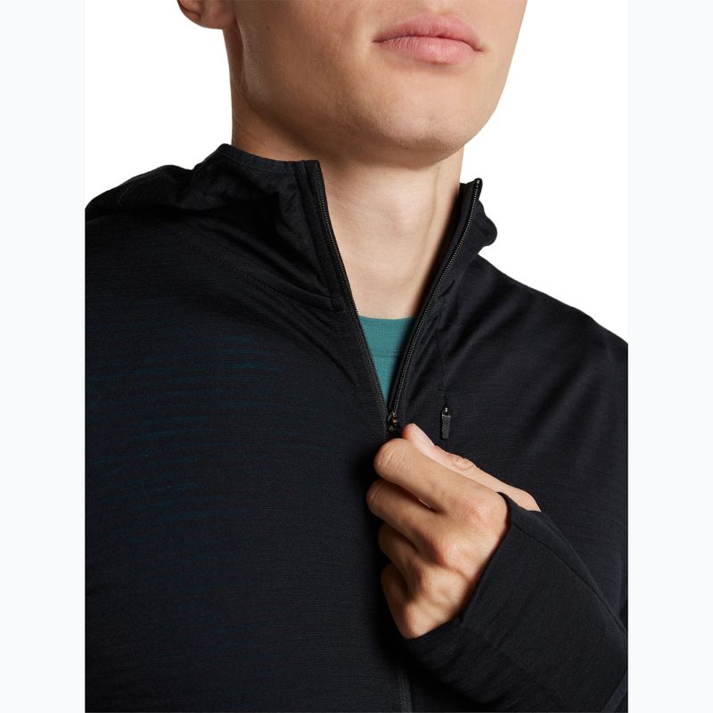 Pánská trekingová mikina Icebreaker Merino 200 Realfleece Descender Half Zip Hoodie black 8