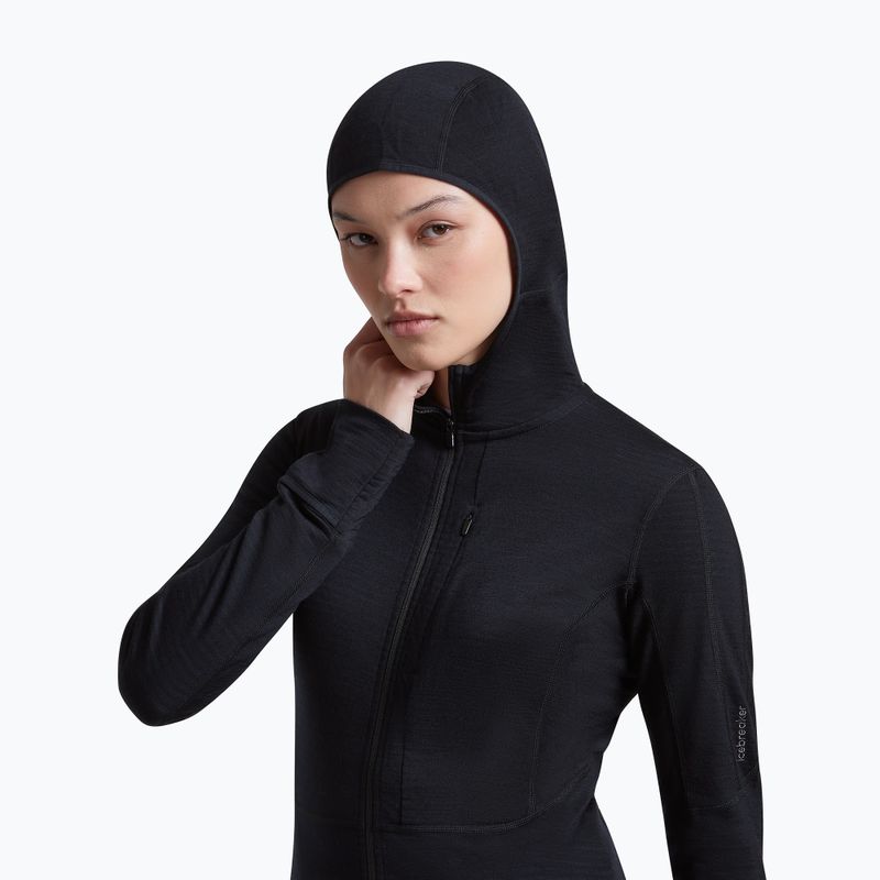 Dámská trekingová mikina Icebreaker Merino 200 Realfleece Descender Half Zip Hoodie black 6