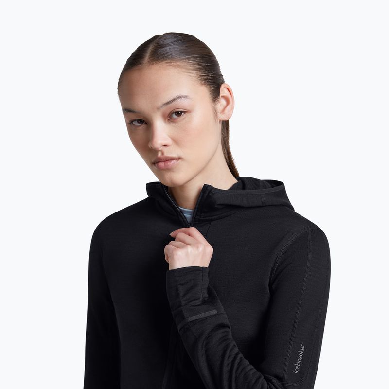 Dámská trekingová mikina Icebreaker Merino 200 Realfleece Descender Half Zip Hoodie black 7