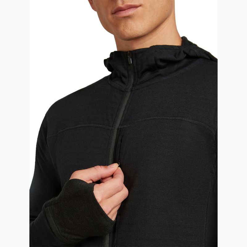 Pánská trekingová mikina Icebreaker Merino 300 Realfleece Descender Zip Hoodie black 5