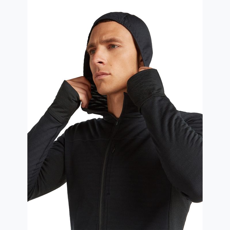 Pánská trekingová mikina Icebreaker Merino 300 Realfleece Descender Zip Hoodie black 6
