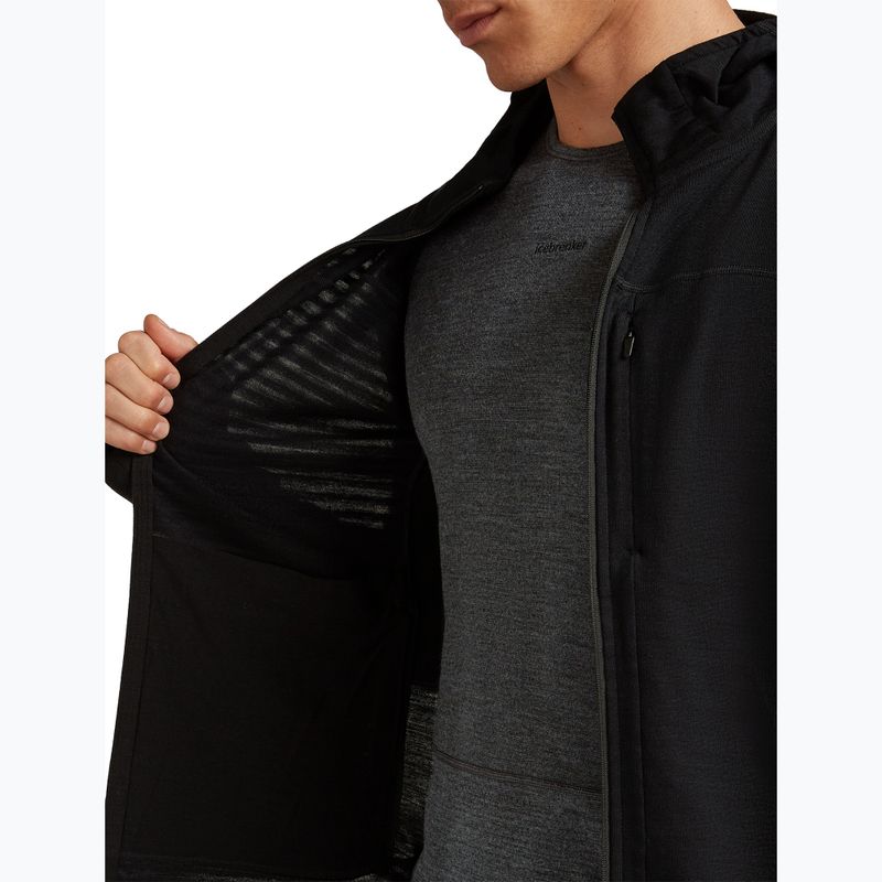 Pánská trekingová mikina Icebreaker Merino 300 Realfleece Descender Zip Hoodie black 7