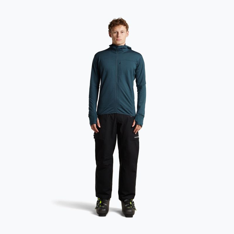 Pánská trekingová mikina Icebreaker Merino 300 Realfleece Descender Zip Hoodie abyss 4
