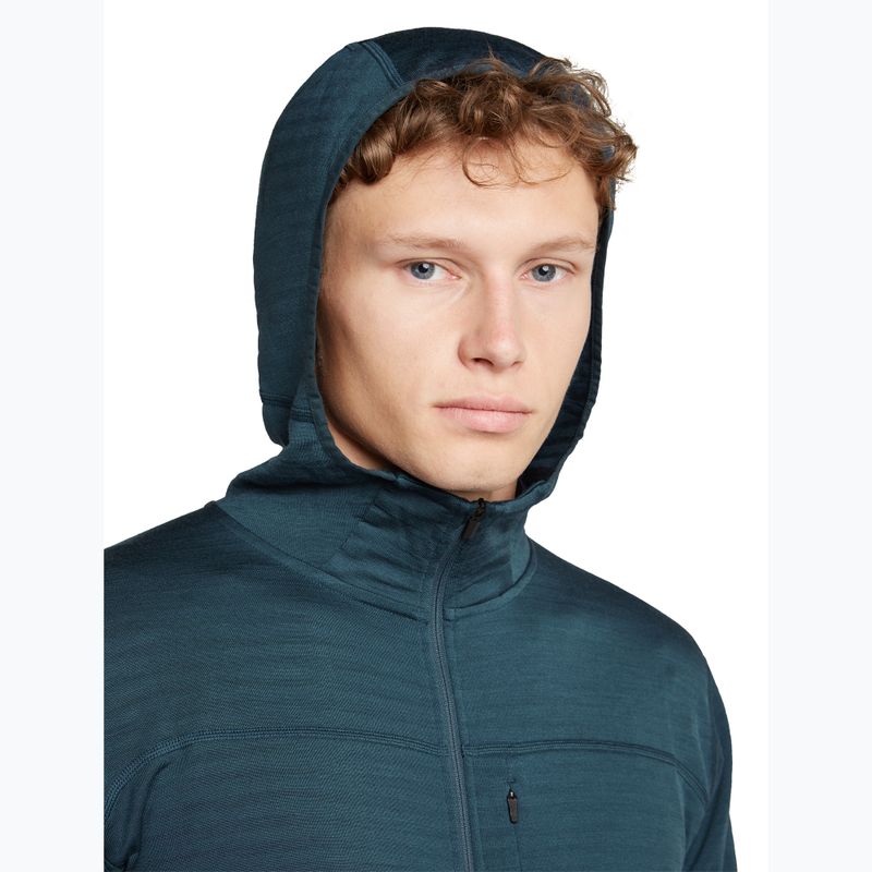 Pánská trekingová mikina Icebreaker Merino 300 Realfleece Descender Zip Hoodie abyss 6