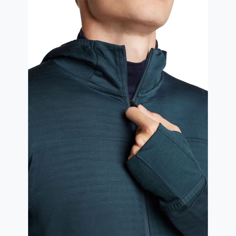 Pánská trekingová mikina Icebreaker Merino 300 Realfleece Descender Zip Hoodie abyss 7