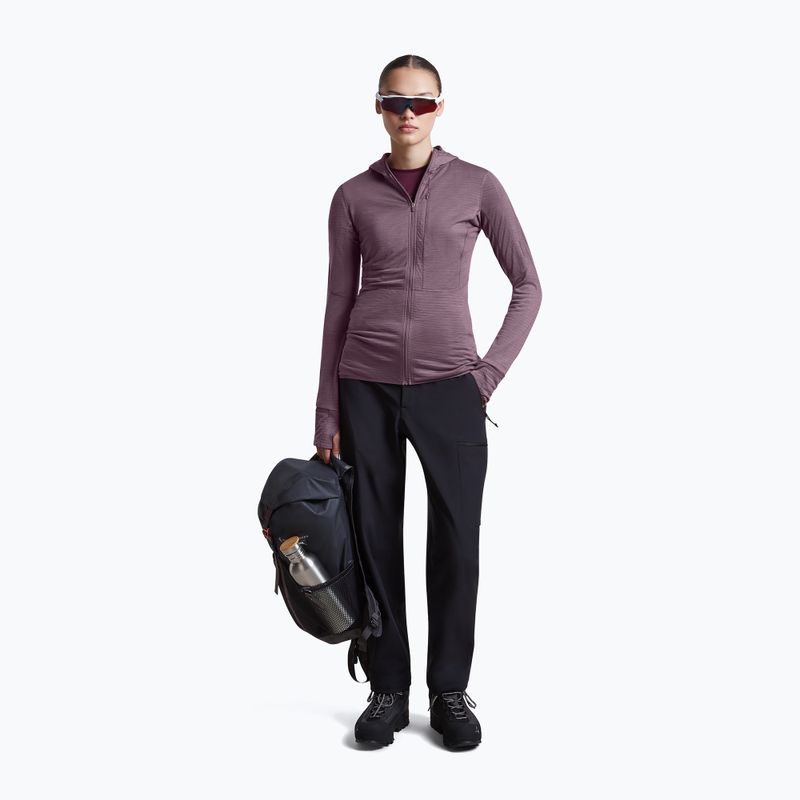 Dámská trekingová mikina Icebreaker Merino 200 Realfleece Descender Half Zip Hoodie grey plum 2