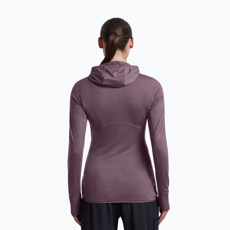 Dámská trekingová mikina Icebreaker Merino 200 Realfleece Descender Half Zip Hoodie grey plum 3