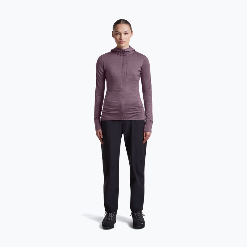 Dámská trekingová mikina Icebreaker Merino 200 Realfleece Descender Half Zip Hoodie grey plum 4
