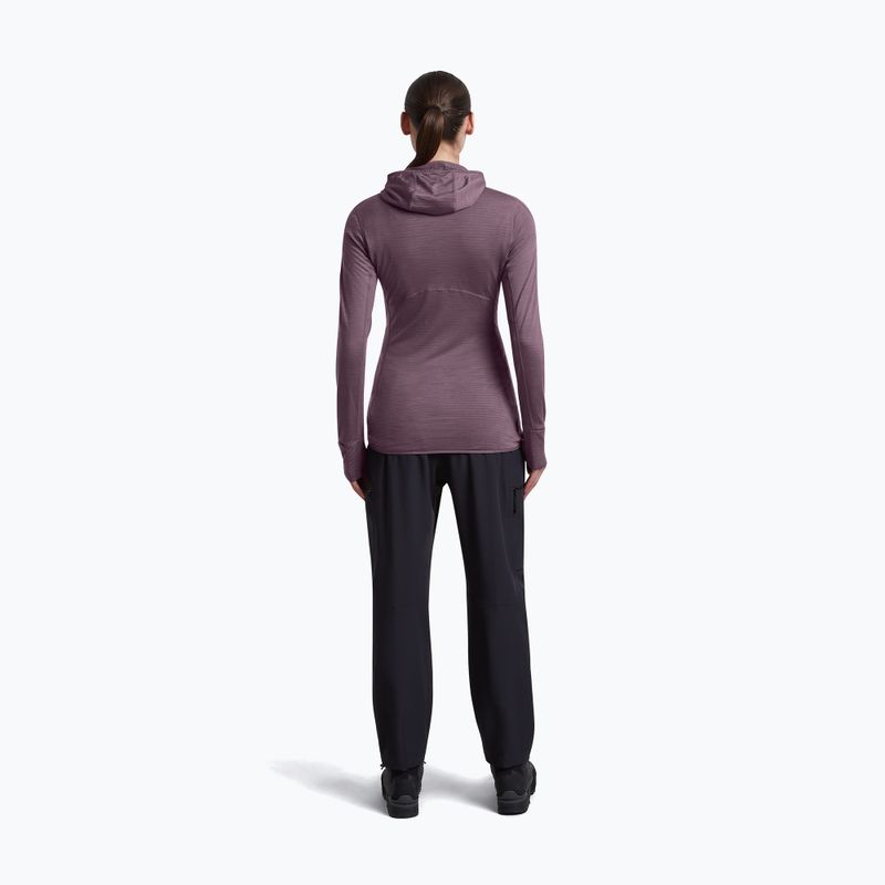 Dámská trekingová mikina Icebreaker Merino 200 Realfleece Descender Half Zip Hoodie grey plum 5