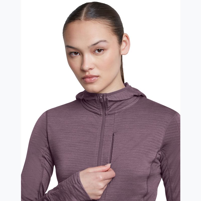 Dámská trekingová mikina Icebreaker Merino 200 Realfleece Descender Half Zip Hoodie grey plum 7