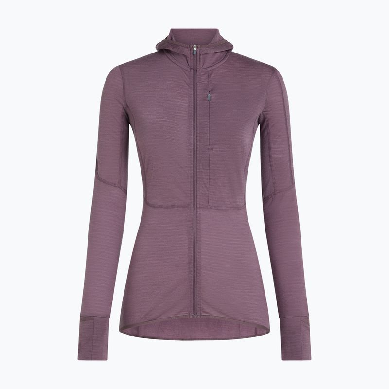 Dámská trekingová mikina Icebreaker Merino 200 Realfleece Descender Half Zip Hoodie grey plum 10