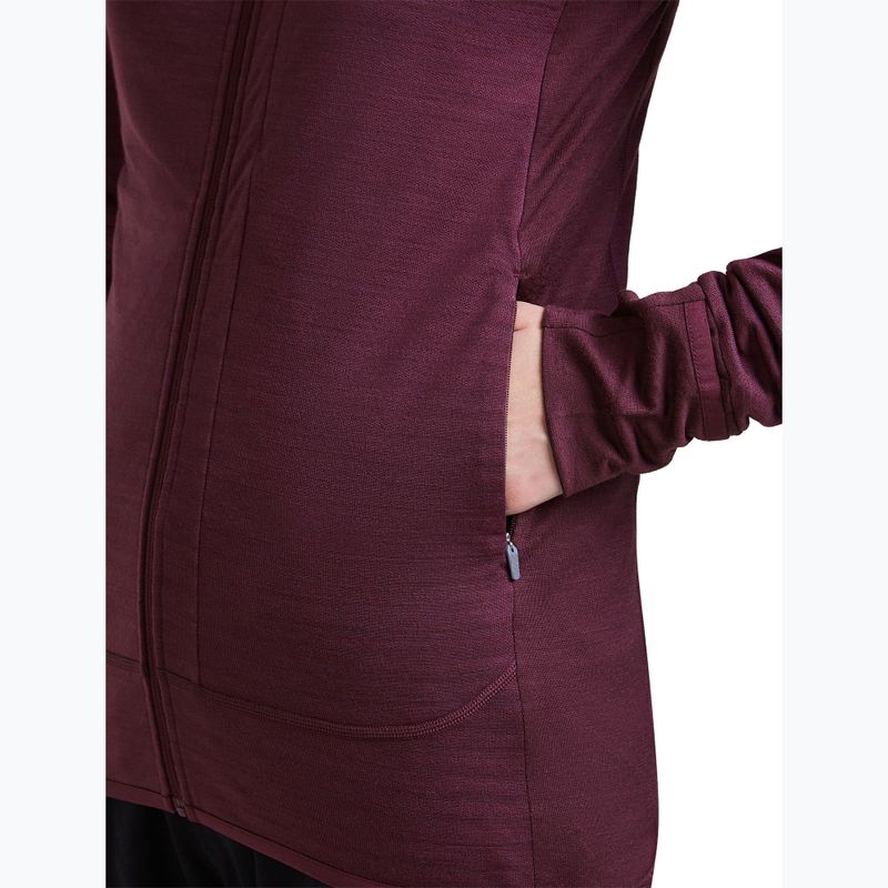 Dámská trekingová mikina Icebreaker Merino 300 Realfleece Descender Zip Hoodie dark berry 10