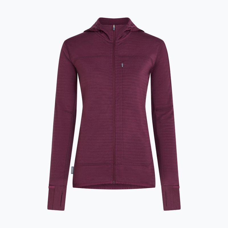 Dámská trekingová mikina Icebreaker Merino 300 Realfleece Descender Zip Hoodie dark berry 11