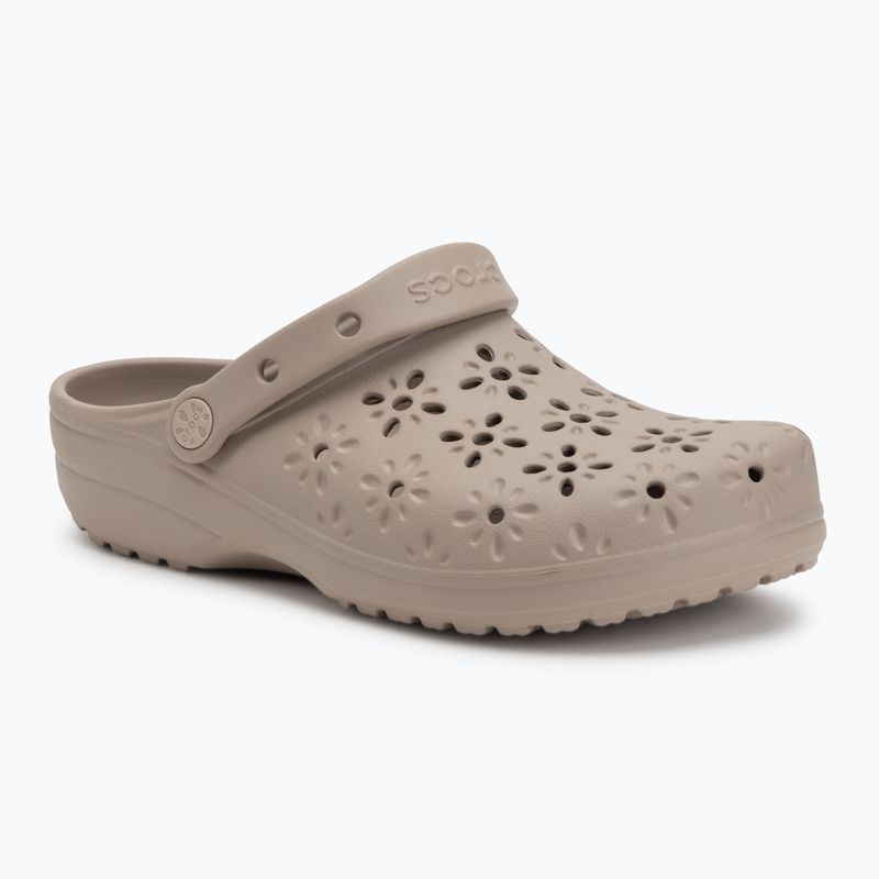 Nazouváky Crocs Classic Floral Cutout Clog taupe