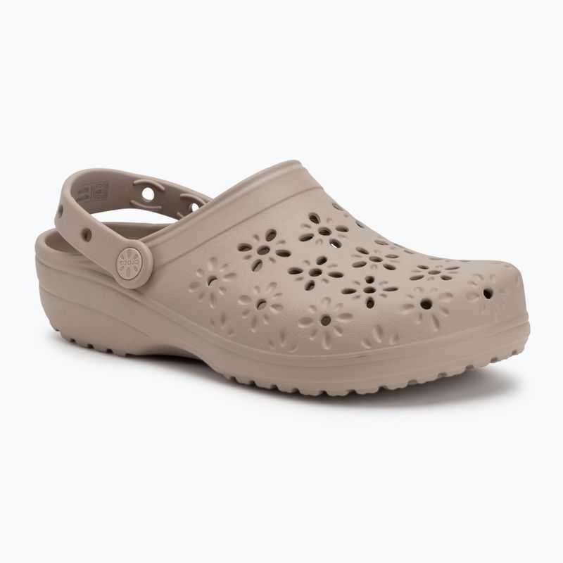 Nazouváky Crocs Classic Floral Cutout Clog taupe 2
