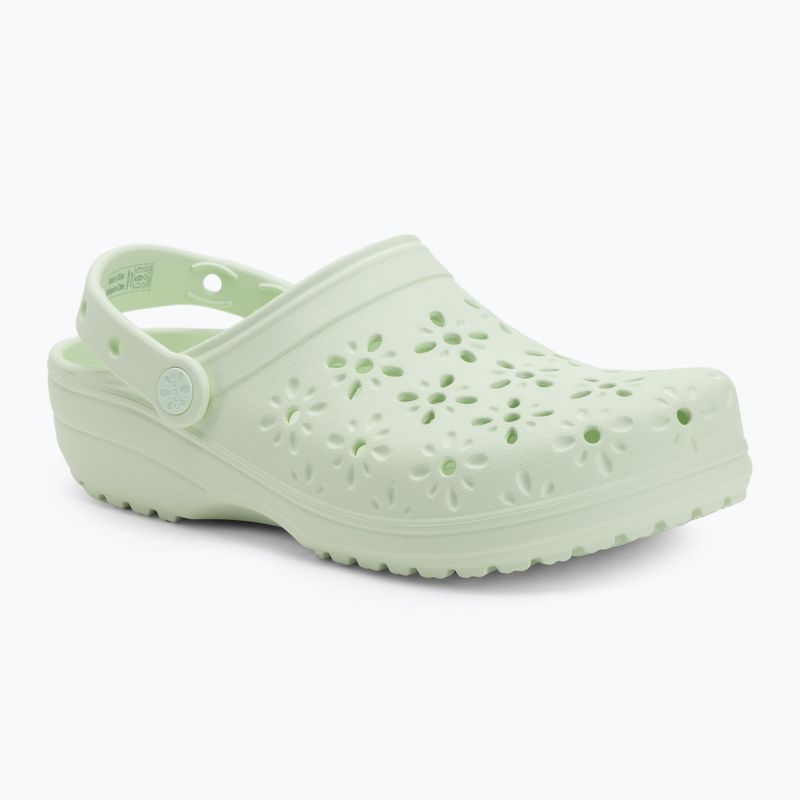 Nazouváky Crocs Classic Floral Cutout Clog jade tint 2