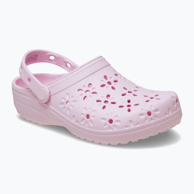 Nazouváky Crocs Classic Floral Cutout Clog pink milk