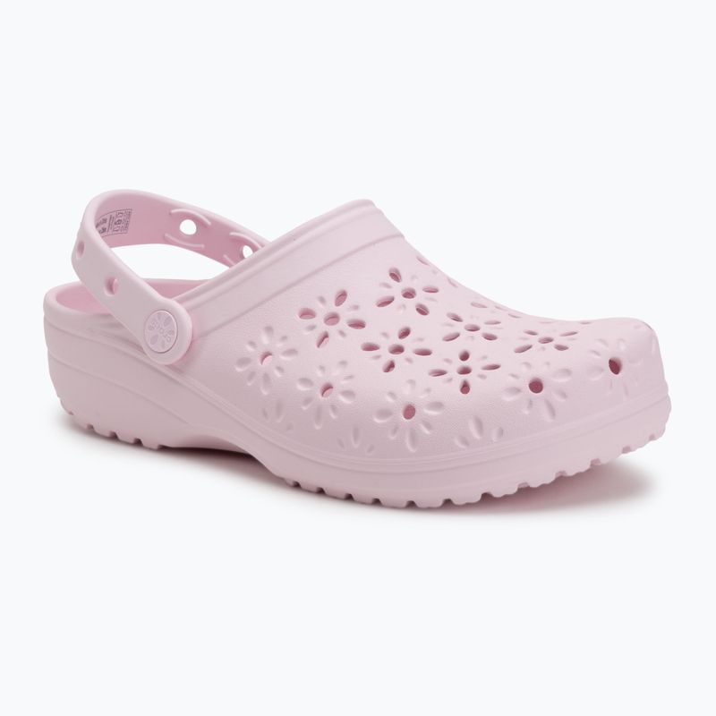 Nazouváky Crocs Classic Floral Cutout Clog pink milk 2
