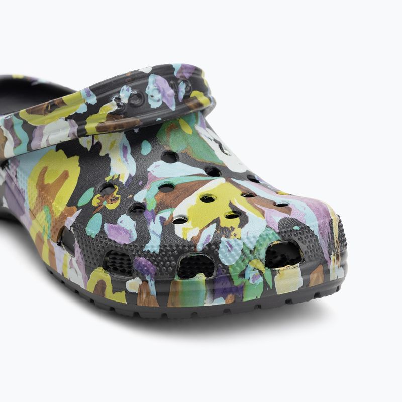 Nazouváky Crocs Classic Painted Floral black sand 8
