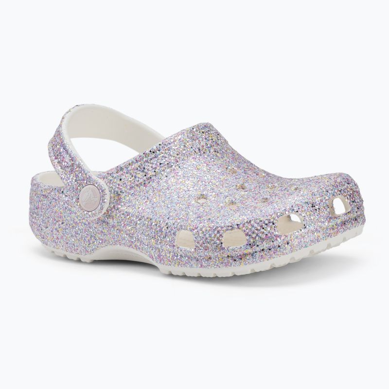 Dětské nazouváky Crocs Classic Fantasy Glitter white 2