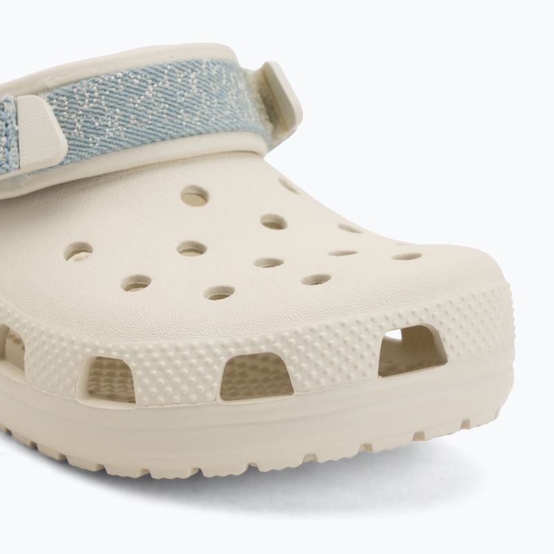 Dětské nazouváky Crocs Classic Denim Flower Adjustment Backstrap summit white 8