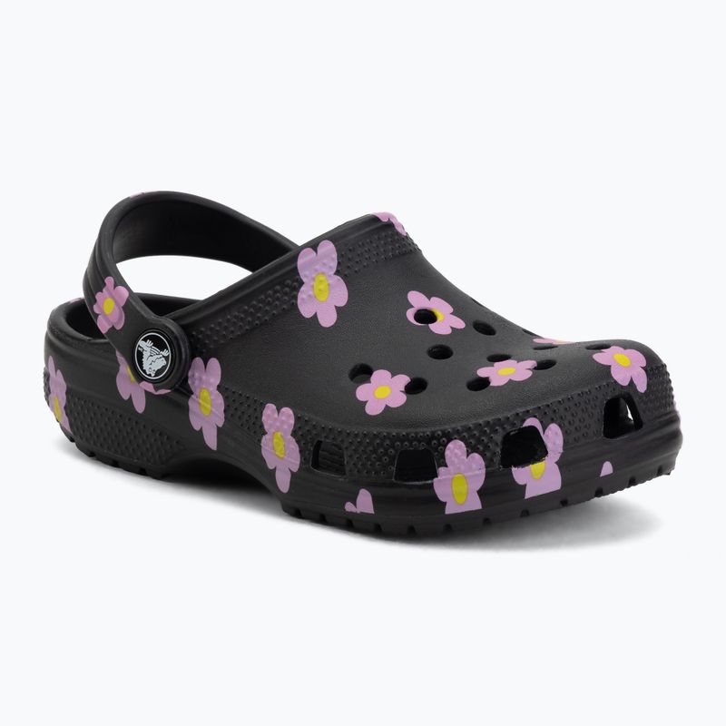 Dětské nazouváky Crocs Classic Flower black 2