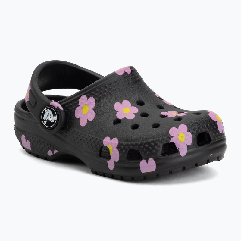 Dětské nazouváky Crocs Classic Flower 212671 black 2