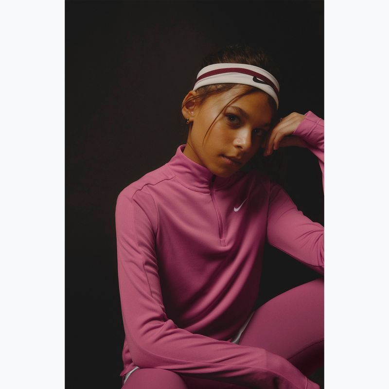 Dětské tréninkové tričko Longsleeve Nike Dri-Fit 1/4 Zip sweet beet/white 7