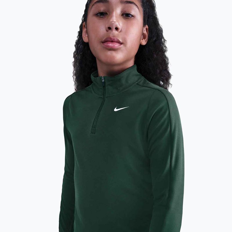 Dětské tréninkové tričko Longsleeve Nike Dri-Fit 1/4 Zip fir/white 4