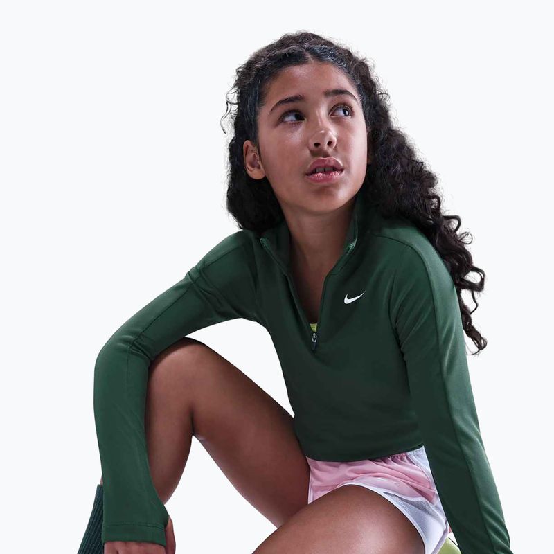 Dětské tréninkové tričko Longsleeve Nike Dri-Fit 1/4 Zip fir/white 6