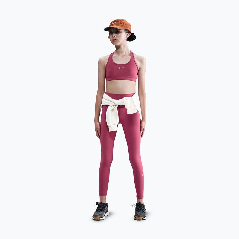 Dětské legíny Nike One Dri-Fit High-Waisted sweet beet/white 2