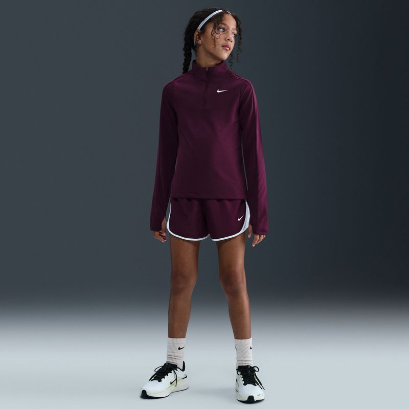 Dětské tréninkové tričko Longsleeve Nike Dri-Fit 1/4 Zip bordeaux/white 7