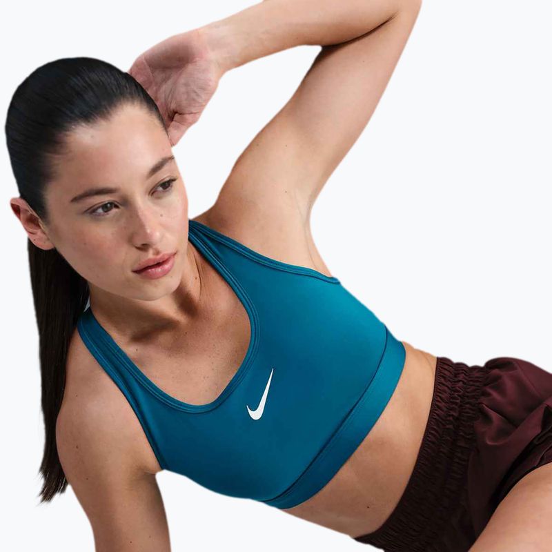 Sportovní podprsenka Nike Swoosh Medium Support green abyss/white 6
