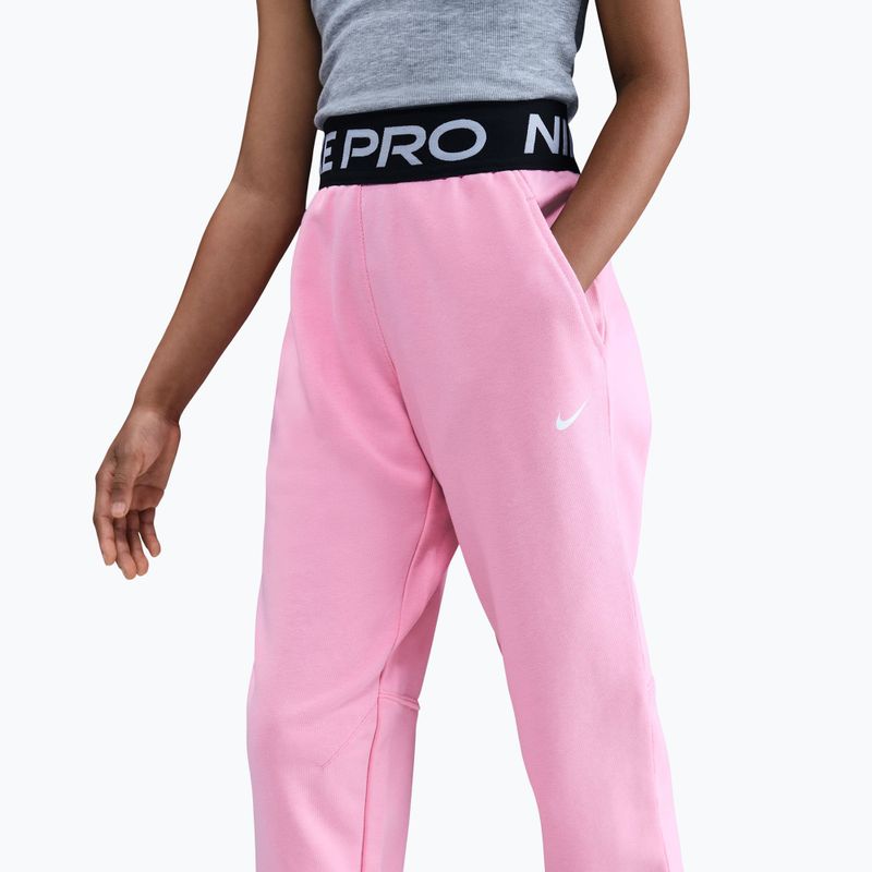 Dětské tepláky Nike Pro Fleece Dri-Fit med soft pink/med soft pink/black/white 5