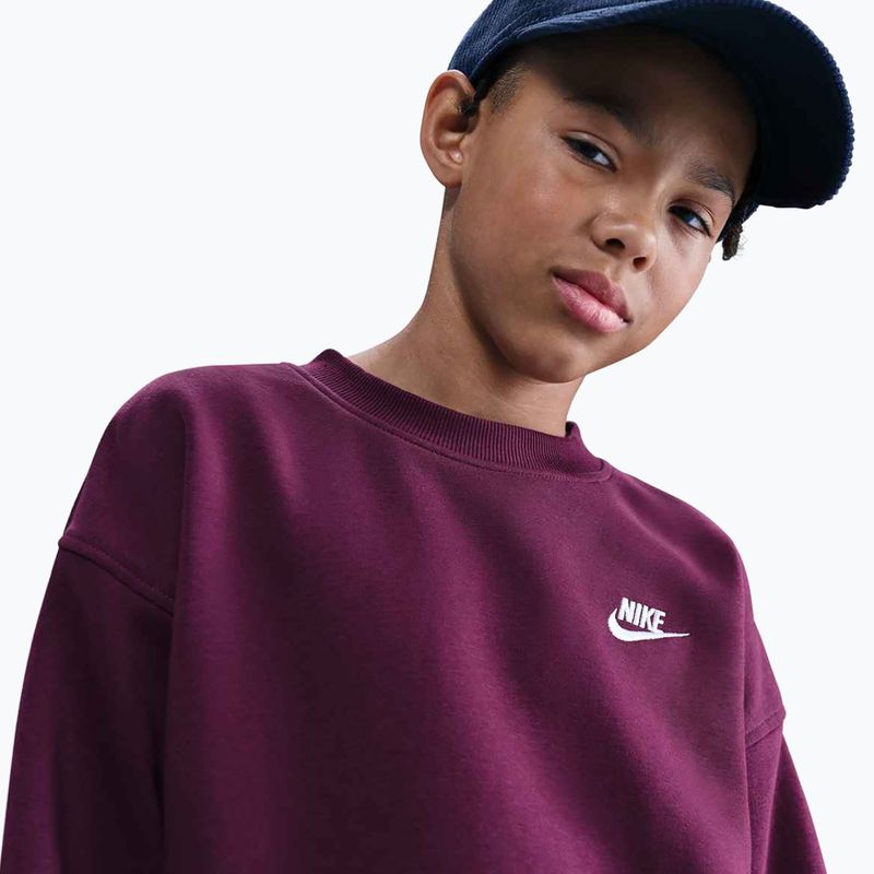 Dětská mikina Nike Sportswear Club Fleece burgundy/white 4